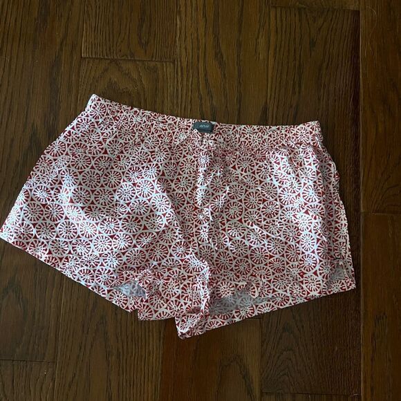American Eagle pajama set red and white with fringe size small top short… - Picture 9 of 9